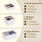COZONY Commode haute à 15 tiroirs en tissu avec plateau en bois et cadre en métal robuste, Commode de rangement avec imprimé grain de bois pour chambre à coucher, salon et couloir