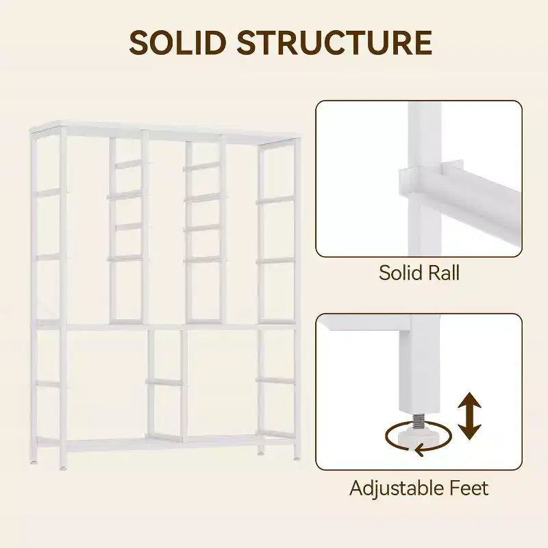 COZONY Commode haute à 15 tiroirs en tissu avec plateau en bois et cadre en métal robuste, Commode de rangement avec imprimé grain de bois pour chambre à coucher, salon et couloir