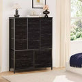 COZONY 15-Drawer Fabric Tall Dresser with Wood Top & Sturdy Metal Frame, Wood Grain Print  Storage Chest for Bedroom, Living Room & Hallway