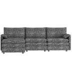 Canapé sectionnel modulaire 108" avec pouf mobile - Canapé d'angle en chenille pour salon d'appartement