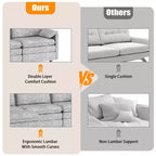 Canapé sectionnel modulaire 108" avec pouf mobile - Canapé d'angle en chenille pour salon d'appartement