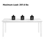 Table à manger industrielle pour 6-8 personnes, longue table de cuisine avec cadre métallique robuste et comptoir rectangulaire à bords arrondis pour le dîner