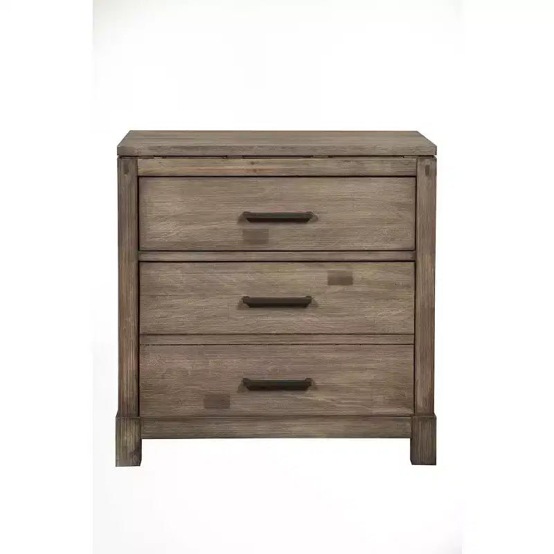 Alpine Furniture,Sydney 2 Drawer Nightstand, Weathered Grey