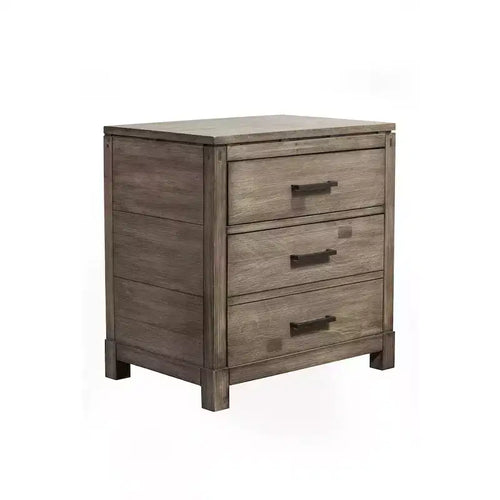 Alpine Furniture, Table de chevet Sydney à 2 tiroirs, Gris patiné