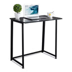 Bureau d'ordinateur simple pliant en métal noir Karl Home