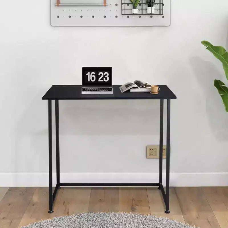 Bureau d'ordinateur simple pliant en métal noir Karl Home