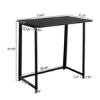 Bureau d'ordinateur simple pliant en métal noir Karl Home