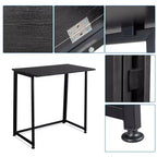 Bureau d'ordinateur simple pliant en métal noir Karl Home