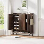 Meuble à ChaussuresGrand meuble à chaussures à 3 portes, étagères réglables, organisateur de chaussures avec portes pour couloir, entrée, salon
