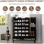 Meuble à ChaussuresGrand meuble à chaussures à 3 portes, étagères réglables, organisateur de chaussures avec portes pour couloir, entrée, salon
