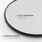 Miroir mural à cadre suspendu en fer noir de 31 po H x 24 po L, quincaillerie de piste