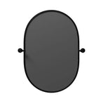 Miroir mural à cadre suspendu en fer noir de 31 po H x 24 po L, quincaillerie de piste