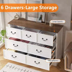 Commode en bois 7 tiroirs Acekool, organisateur de rangement rustique de style ferme pour chambre, salon, couloir et chambre d'enfant
