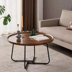 Tables basses gigognes (lot de 2) - Tables rondes style Mid-Century Modern pour salon et chambre