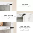 Étagère à 5 niveaux, Bibliothèque de style Ferme avec Rangement, Étagères en Bois pour Salon, Bureau à Domicile