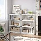 Étagère à 5 niveaux, Bibliothèque de style Ferme avec Rangement, Étagères en Bois pour Salon, Bureau à Domicile