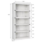 Étagère à 5 niveaux, Bibliothèque de style Ferme avec Rangement, Étagères en Bois pour Salon, Bureau à Domicile