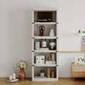 5 Tier Book Shelf, Farmhouse Book Case with Shelf Storage, Wooden Bookshelves for Living Room, Home Office