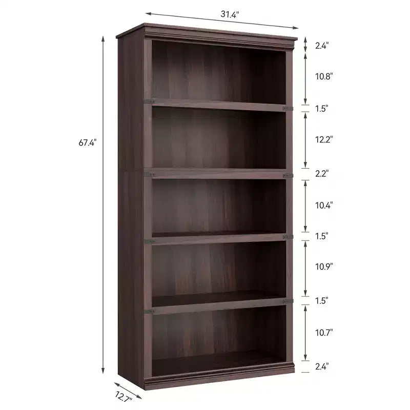 Étagère à 5 niveaux, Bibliothèque de style Ferme avec Rangement, Étagères en Bois pour Salon, Bureau à Domicile