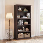 Étagère à 5 niveaux, Bibliothèque de style Ferme avec Rangement, Étagères en Bois pour Salon, Bureau à Domicile