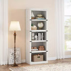 Étagère à 5 niveaux, Bibliothèque de style Ferme avec Rangement, Étagères en Bois pour Salon, Bureau à Domicile