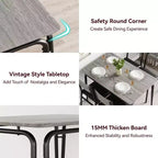 Ensemble de table à manger pour 4 personnes avec plateau rectangulaire en bois et chaises rembourrées, service de 5 pièces pour cuisine et salle à manger pour petits espaces, appartement