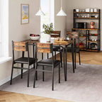 Ensemble de table à manger pour 4 personnes avec plateau rectangulaire en bois et chaises rembourrées, service de 5 pièces pour cuisine et salle à manger pour petits espaces, appartement