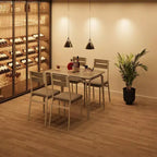 Ensemble de table à manger pour 4 personnes avec plateau rectangulaire en bois et chaises rembourrées, service de 5 pièces pour cuisine et salle à manger pour petits espaces, appartement