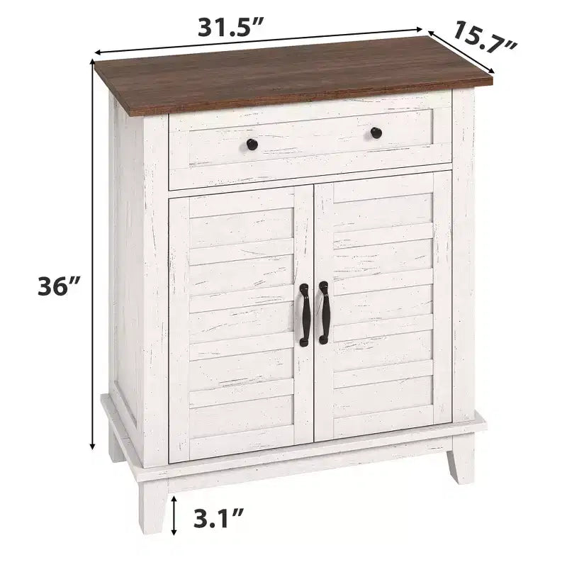 Bahut de buffet moderne avec étagère réglable à 3 niveaux et 7 hauteurs, meuble de rangement de cuisine avec un grand tiroir pour la salle à manger, l'entrée