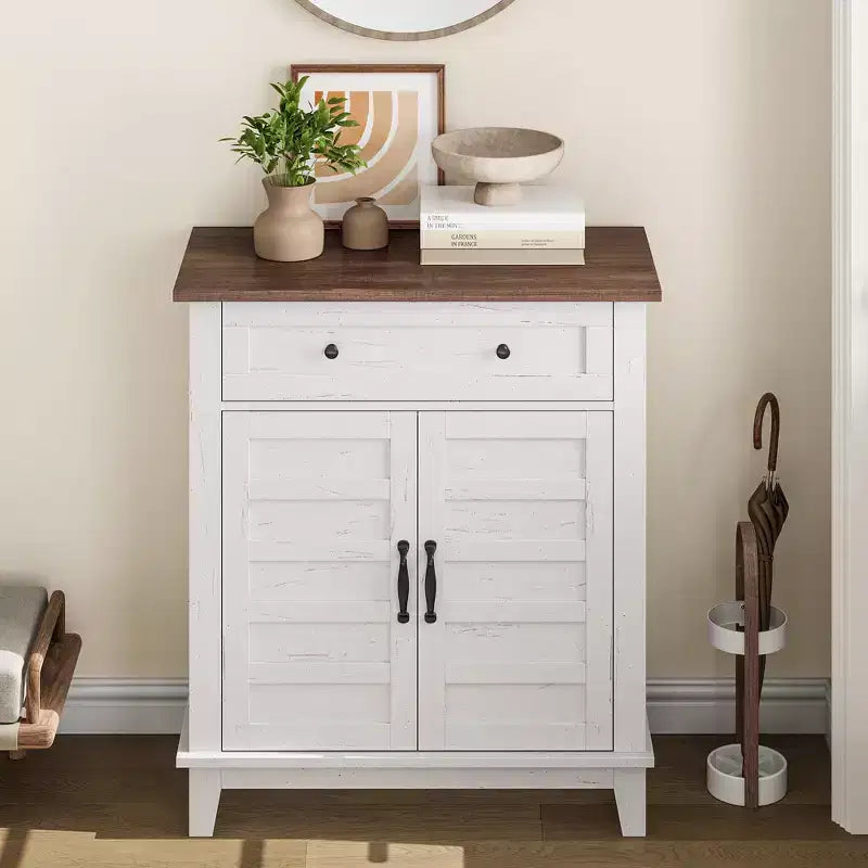 Bahut de buffet moderne avec étagère réglable à 3 niveaux et 7 hauteurs, meuble de rangement de cuisine avec un grand tiroir pour la salle à manger, l'entrée