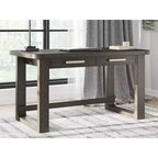 Bureau Signature Design by Ashley Breckington avec 2 tiroirs - Fini en bois brun foncé et découpe pour la gestion des câbles