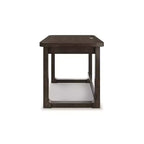 Bureau Signature Design by Ashley Breckington avec 2 tiroirs - Fini en bois brun foncé et découpe pour la gestion des câbles
