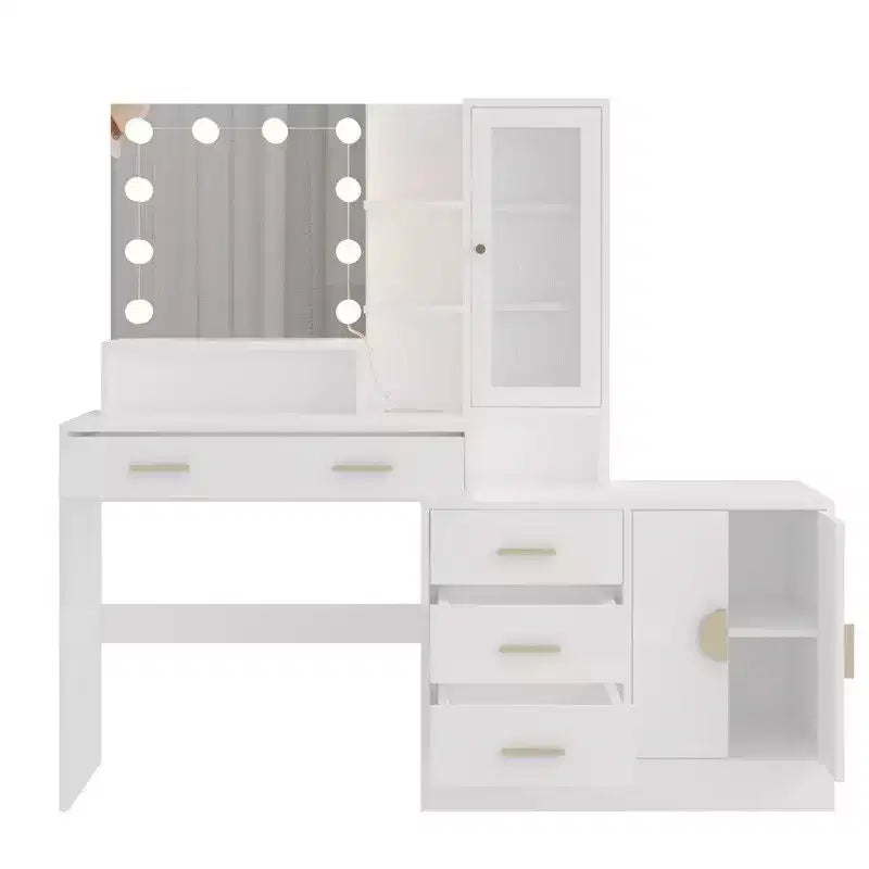 Makeup Vanity with Lights, USB & Power Outlet and Drawer Cabinet