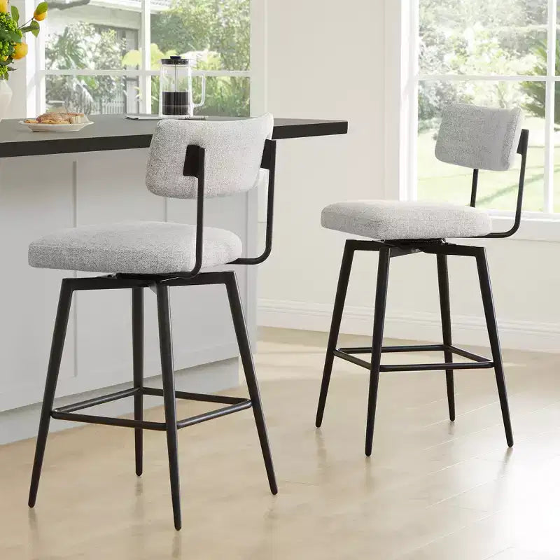 Chaises de bar pivotantes hauteur comptoir Spruce&Spring avec cadre en métal – Lot de 2