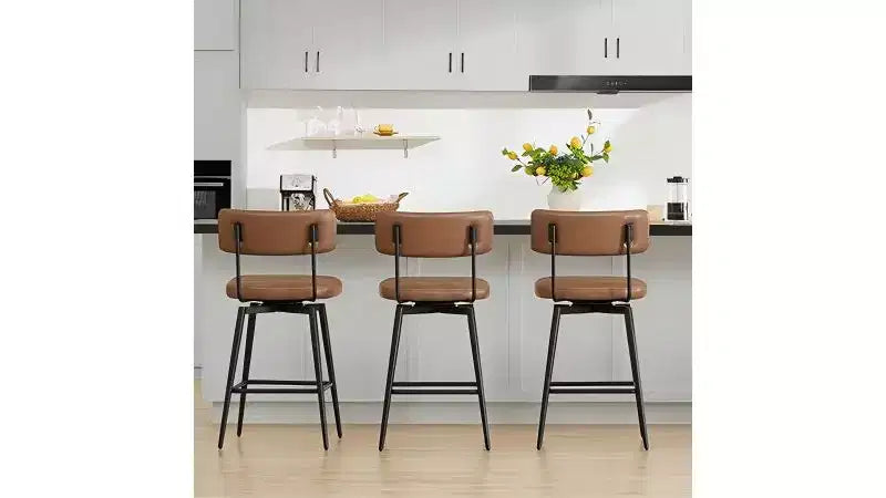 Chaises de bar pivotantes hauteur comptoir Spruce&Spring avec cadre en métal – Lot de 2
