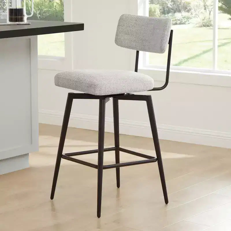 Chaises de bar pivotantes hauteur comptoir Spruce&Spring avec cadre en métal – Lot de 2