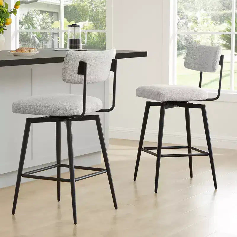 Chaises de bar pivotantes hauteur comptoir Spruce&Spring avec cadre en métal – Lot de 2