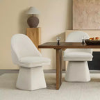 Chaise de salle à manger pivotante Spruce&Spring avec dossier haut incurvé et base conique