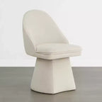 Chaise de salle à manger pivotante Spruce&Spring avec dossier haut incurvé et base conique