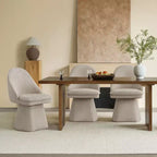 Chaise de salle à manger pivotante Spruce&Spring avec dossier haut incurvé et base conique