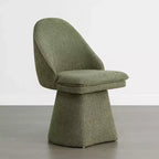 Chaise de salle à manger pivotante Spruce&Spring avec dossier haut incurvé et base conique