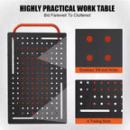 Table de soudure roulante portative Acekool 36x24 avec plateau en acier, panneau perforé, trous de 5/8 po, fentes à outils, étagère de rangement, capacité de 544 kg, orange