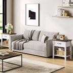 GustoWave Tables de chevet, Table d'appoint avec tiroir, Table d'appoint pour petits espaces, 2 étagères de rangement avec commode, Table de chevet