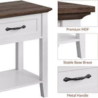 GustoWave Tables de chevet, Table d'appoint avec tiroir, Table d'appoint pour petits espaces, 2 étagères de rangement avec commode, Table de chevet