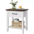 GustoWave Tables de chevet, Table d'appoint avec tiroir, Table d'appoint pour petits espaces, 2 étagères de rangement avec commode, Table de chevet