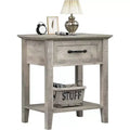 GustoWave Nightstands End Table with Drawer, Side Table for Spaces, 2 Tiers Storage Shelves with Dresser, Bedside Table