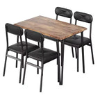 Table à manger pour 4,Petit ensemble table et chaises pour 4,Ensemble de salle à manger carré pour 4,Ensemble de 5 pièces pour cuisine et salle à manger pour petit espace, appartement, bureau à domicile