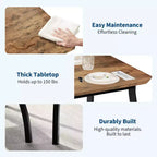 Ensemble table de salle à manger 4 places, table de cuisine à cadre métallique avec 2 bancs rembourrés, ensemble de 3 meubles de salle à manger pour appartement, studio, maison