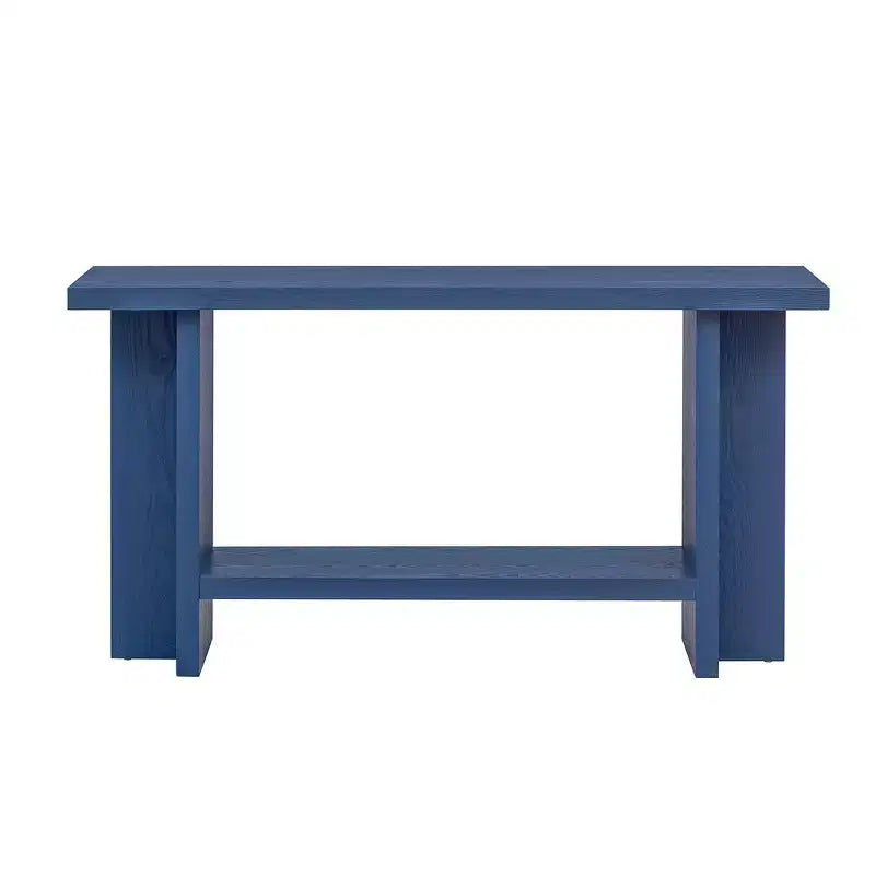 Console Whisen d'inspiration vintage avec placage en bois de frêne et piétement en T