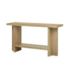 Console Whisen d'inspiration vintage avec placage en bois de frêne et piétement en T